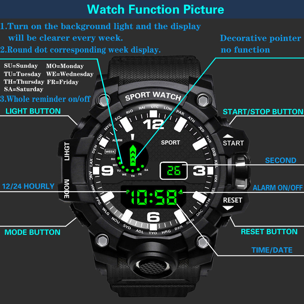 [Buy 1 Get 1 Free] Multifunctional Waterproof Outdoor Sports Watch