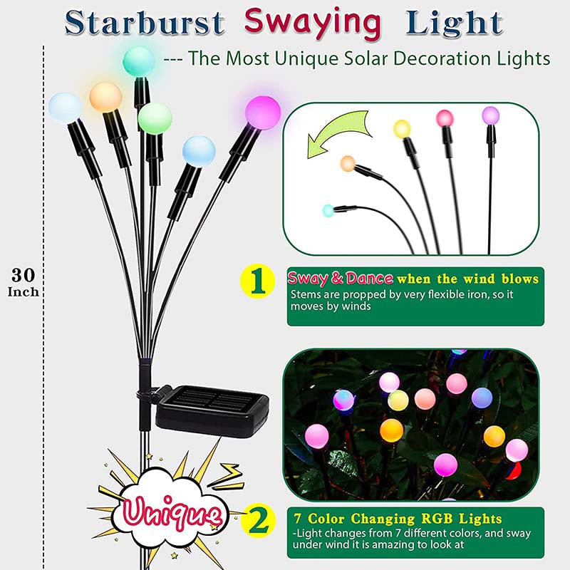 Solar Garden Lights-Starburst Swaying Light