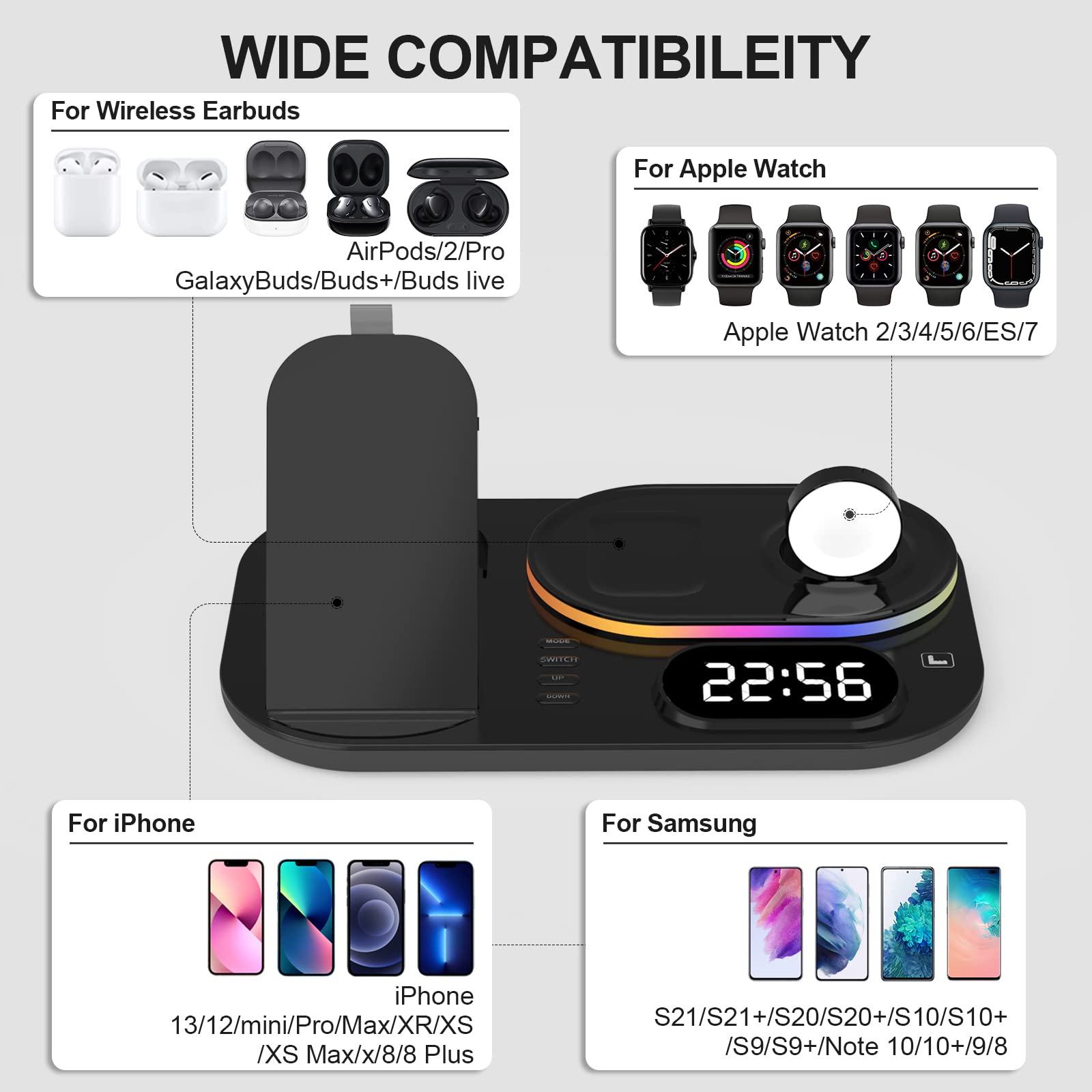 Four-In-One Multi-Function Wireless Charger